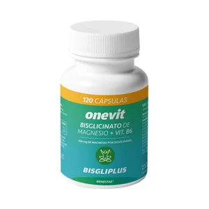 ONEVIT Bisglicinato de magnesio + vitamina B6 (complemento alimenticio) 120 cápsulas.