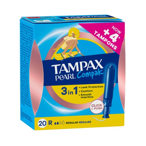 TAMPAX Pearl compak Tampones regular con aplicador 20 uds.