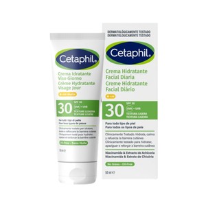 CETAPHIL Crema facial hidratante diaria, con FPS 30 (alto), para todo tipo de pieles 50 ml.
