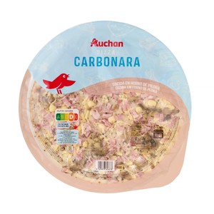 AUCHAN Pizza carbonara cocida en horno de piedra 400 g. Producto Alcampo