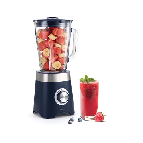 Batidora de vaso QILIVE Q.5674 , 600W, 5 niveles de potencia, jarra de cristal 1,5L, modo pulse.
