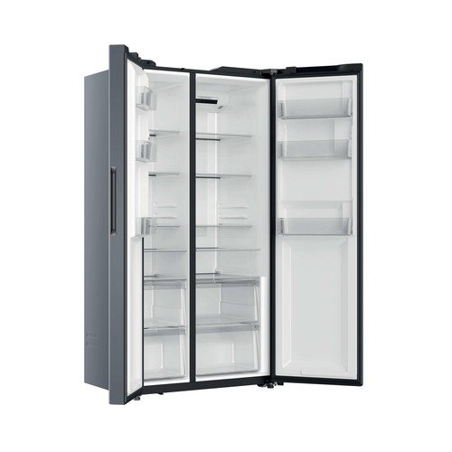 Frigorífico americano 177,5cm CANDY CNSQ2T918EX, no frost, clasificación energética: E, H: 177,5cm A: 90,8cm, F: 64,7cm, capacidad total: 523L.