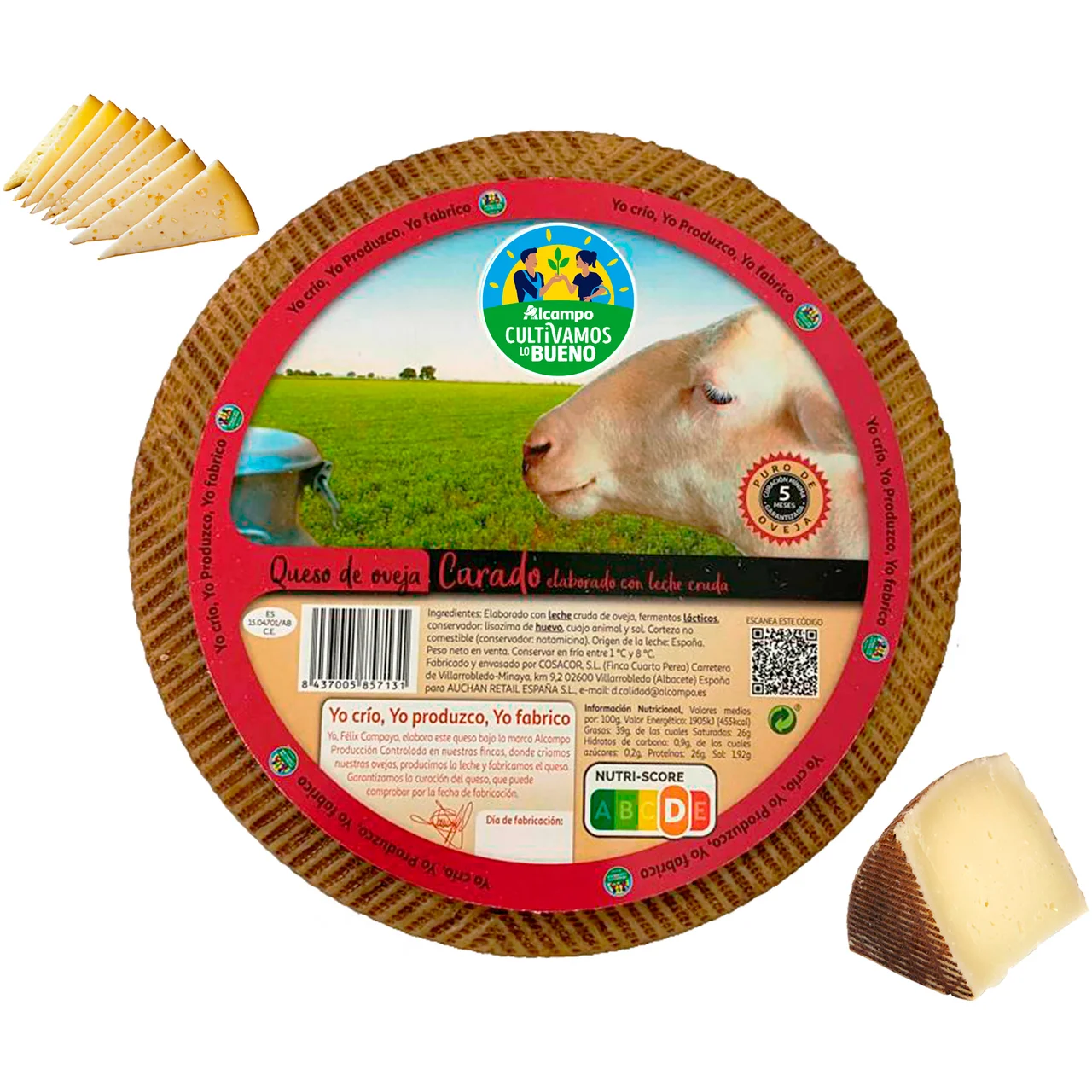 ALCAMPO CULTIVAMOS LO BUENO Queso de Oveja Curado Leche Cruda - Trozo