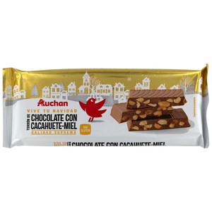 Imagen de PRODUCTO ALCAMPO Turrón de chocolate con cacahuetes tostados y miel 250 g.