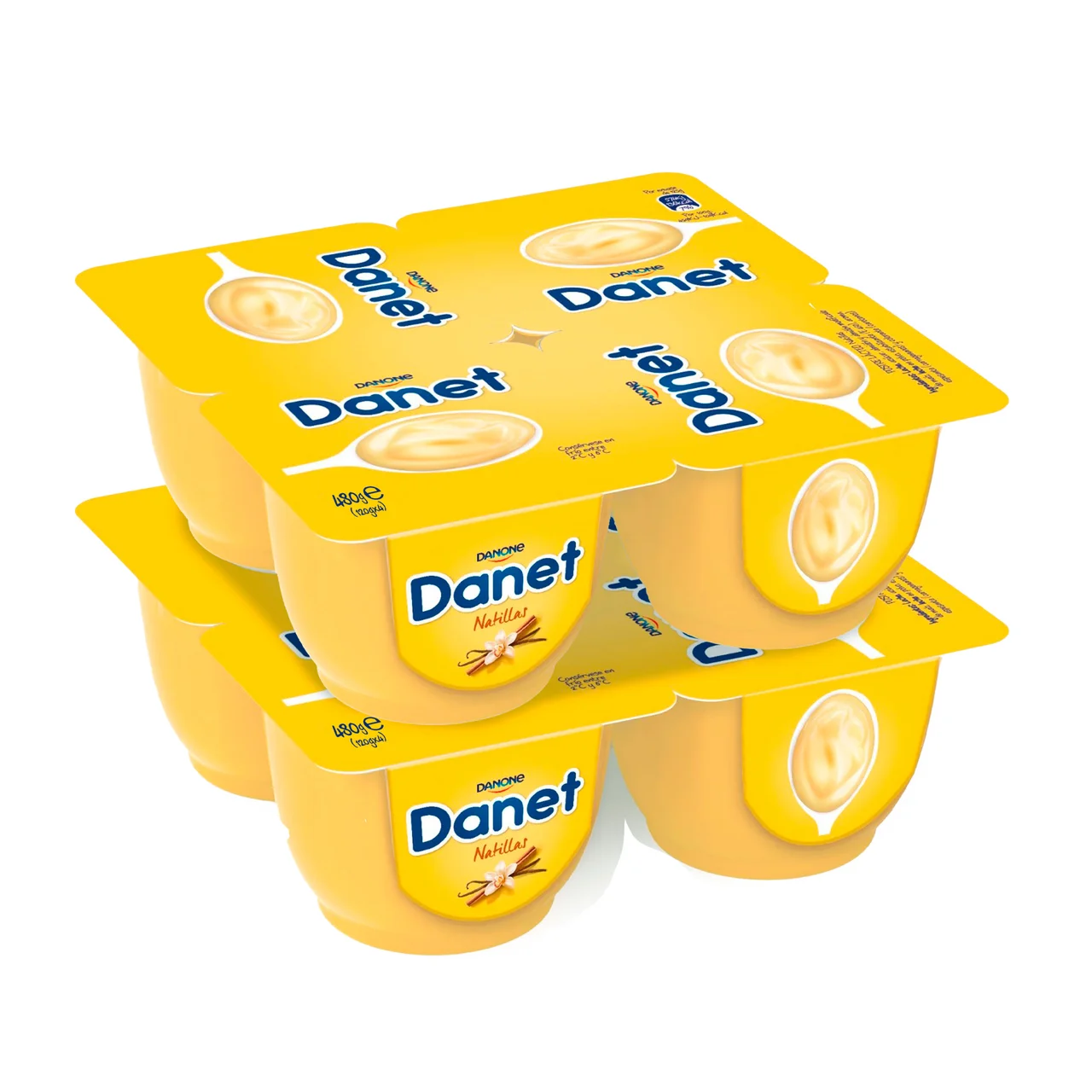 DANET Natillas de vainilla elaboradas sin gluten DANET de Danone 8 x 120 g.