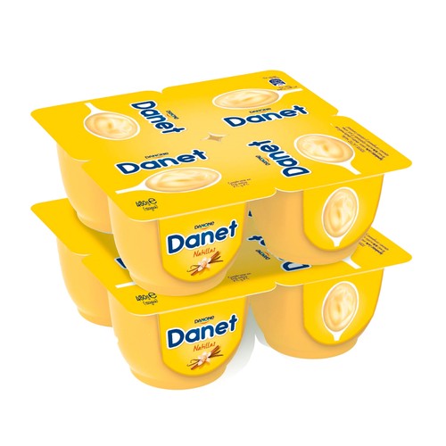 DANET Natillas de vainilla elaboradas sin gluten DANET de Danone 8 x 120 g.