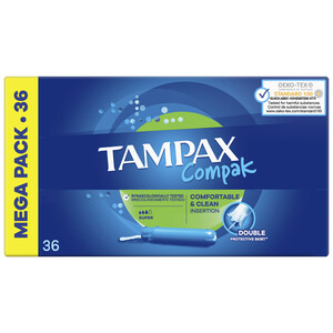 Imagen de TAMPAX Tampones súper con aplicador TAMPAX Compak 36 uds.