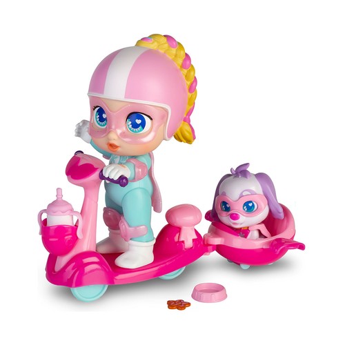 Set muñeca Super Cute Little Babies mini Regi con Scooter y mascota +3 Años, BIZAK