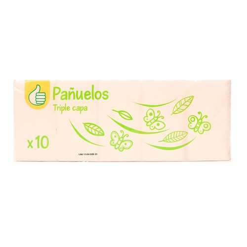 Pañuelos de celulosa PRODUCTO ALCAMPO 10 paquetes de 10 uds.