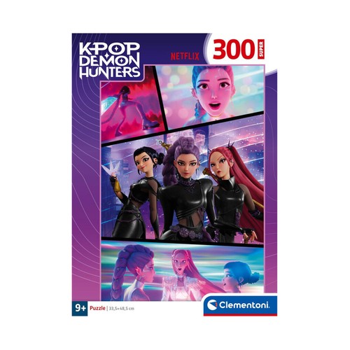 Puzzle 300 piezas super, K-POP Demon Hunters. CLEMENTONI.