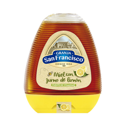 Miel con zumo de limón GRANJA SAN FRANCISCO 350 gr,