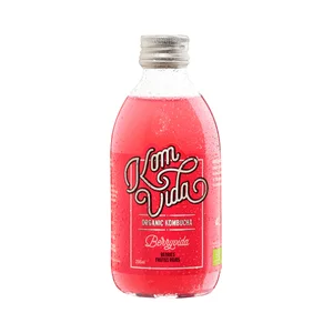 KOMVIDA Kombucha (bebida a partir de té) ecológica frutos rojos 250 ml.