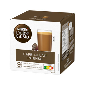 DOLCE GUSTO Café en cápsulas con leche intenso I6, 16 uds. 