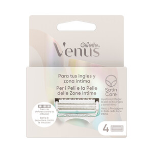 Imagen de VENUS Recambio cuchillas para depilación femenina de ingles y zona íntima VENUS Satin care de Gillette 4 uds.