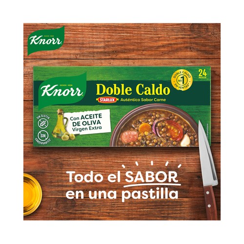 KNORR Caldo de carne doble caja de 24 pastillas 240 g.