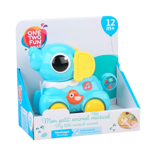 Mi pequeño animal Musical con rueda, ayuda al desarrollo sensorial, modelos surtidos +12 Meses ONE, TWO FUN Baby