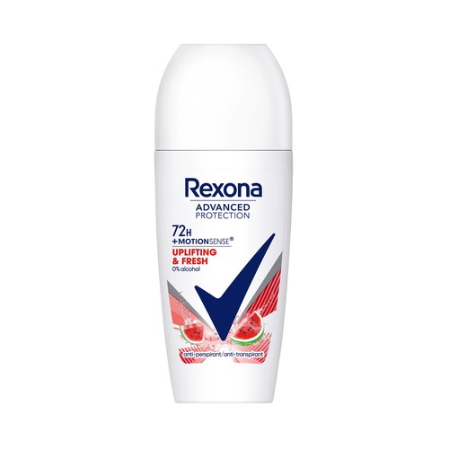 REXONA Desodorante roll on para mujer con protección antitranspirante hasta 72 horas REXONA Advance protection.