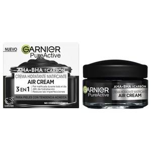 GARNIER Pure active Crema hidratante y matificante, para pieles con tendencia acneica 50 ml.