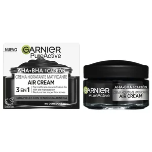 GARNIER Pure active Crema hidratante y matificante, para pieles con tendencia acneica 50 ml.