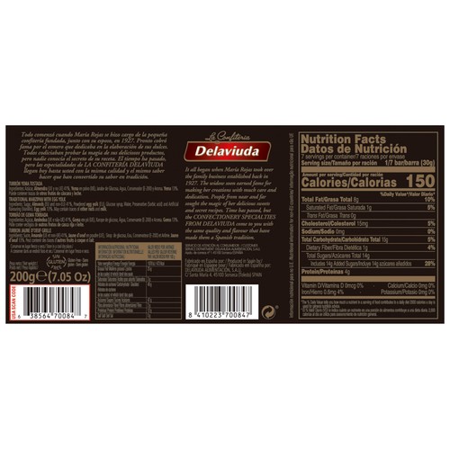 Turrón  de yema tostada DELAVIUDA 200 g.