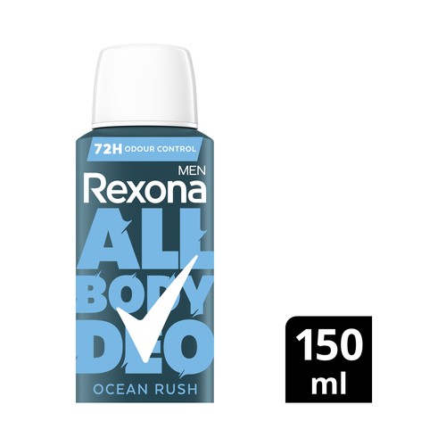 REXONA All body deo ocean rush Desodorante corporal unisex en spray 150 ml.
