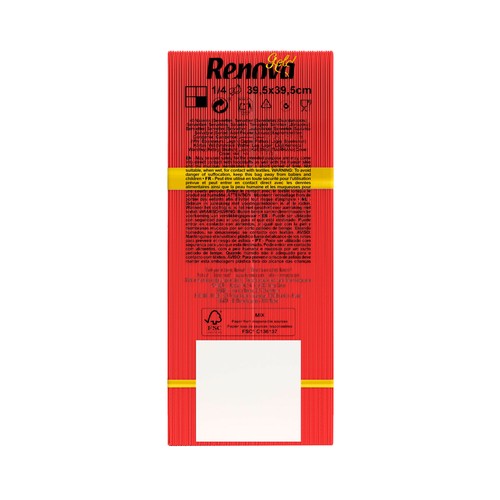 RENOVA Servilletas de papel desechables color rojo 39 x 39 cm doble capa RENOVA GOLD 40 uds.
