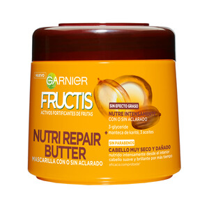 FRUCTIS Mascarilla capilar nutritiva y fortificante para cabellos dañados y muy secos FRUCTIS Nutri repair de Garnier 300 ml.