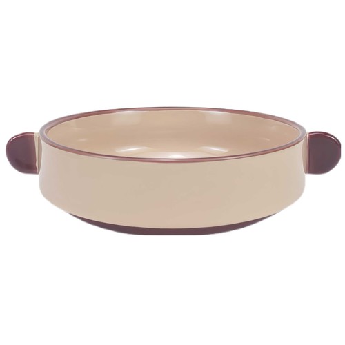 Bol 14cm stoneware, colores beige y vino. ACTUEL