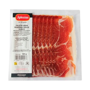 Paleta gran reserva (más de 9 meses de curación), 50% cruce Duroc, cortada en lonchas 150 g.