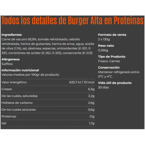 HAMBURDEHESA Burguer alta en proteínas bipack 2 x 130 g.