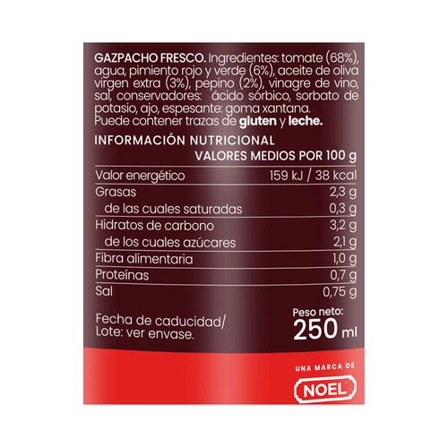 TAP TAP Nature Gazpacho fresco con aceite de oliva virgen extra 250 ml.