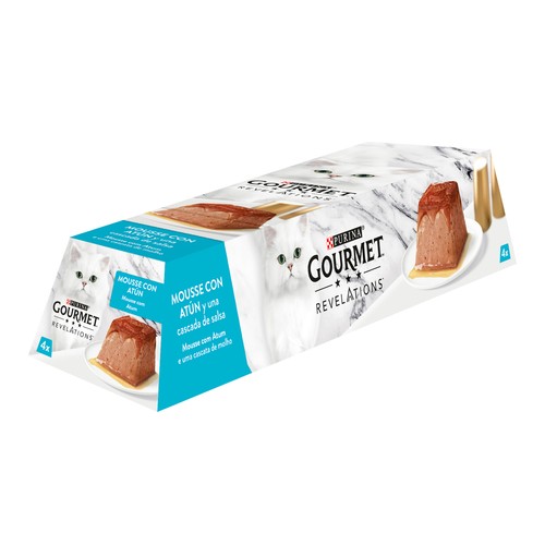 PURINA GOURMET Alimento gatos húmedo, mousse con atún PURINA GOURMET 4 uds. x 57 g.