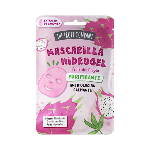 THE FRUIT COMPANY Mascarilla facial de hidrogel, purificante, antipolución y calmante, con fruta del Dragón.