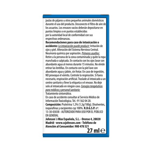 RAID Recambio eléctrico antimosquitos 27 ml