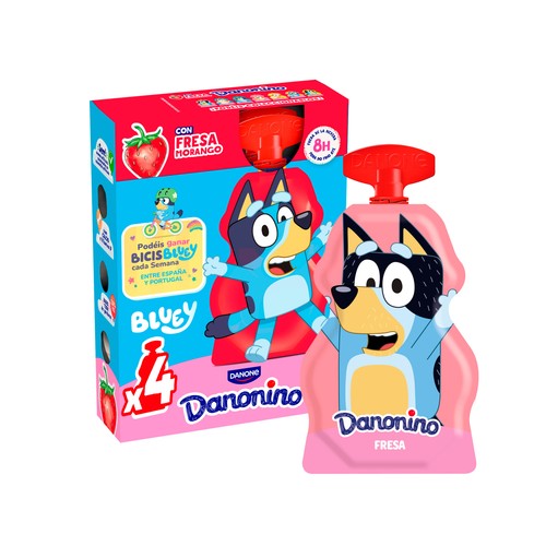 Petit bebible para llevar, con sabor a fresa DANONINO de Danone 4 x 70 g.