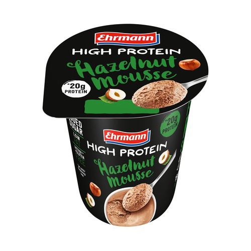 EHRMANN Mousse con sabor a avellana y alto contenido en proteinas  Hig protein 200 g.