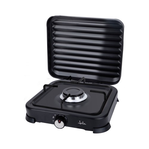 Cocina gas portátil JATA JECG2701 1 quemadores, tapa protectora extraíble.