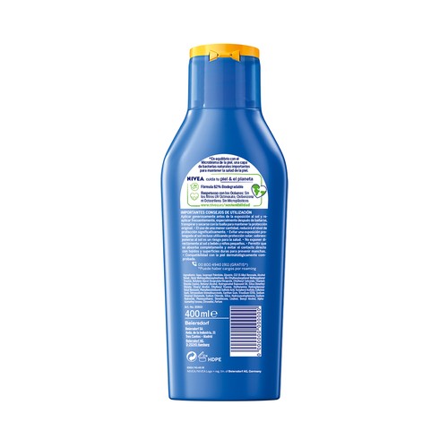 NIVEA Sun Leche solar protectora e hidratante con factor de protección 30 (alta) protege & hidrata 400 ml.