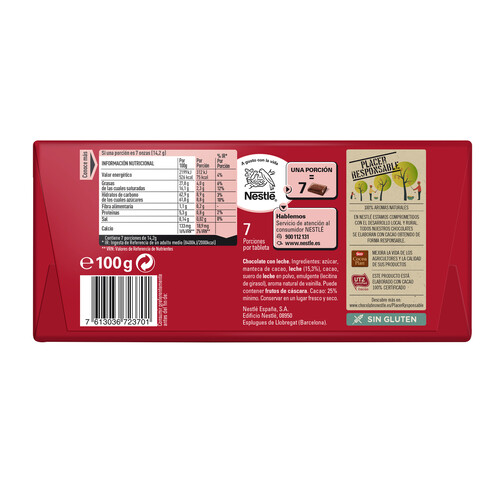 NESTLÉ Chocolate con leche NESTLÉ DOLCA 100 g.