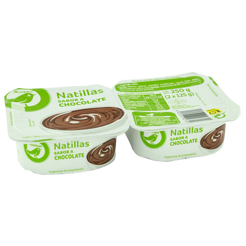 Natillas con sabor a chocolate PRODUCTO ECONÓMICO ALCAMPO 2 x 125 g