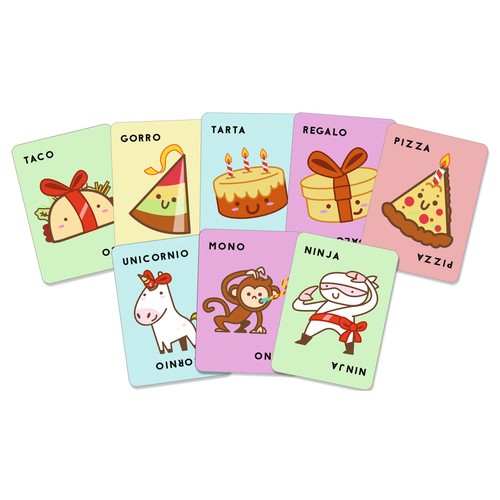 Taco, Gorro, Tarta, Regalo, Pizza, juego de cartas, LÚDILO