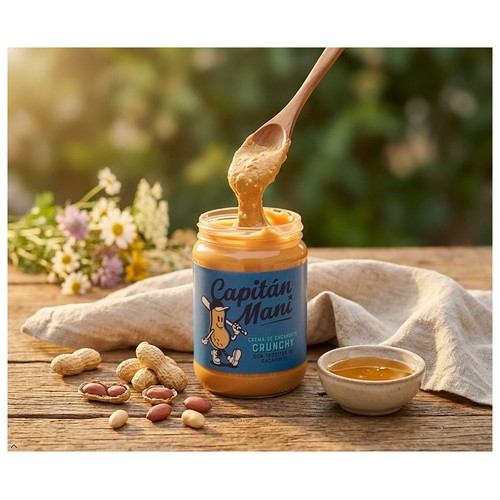 CAPITÁN MANI Crema de cacahuete crujiente 500 g.
