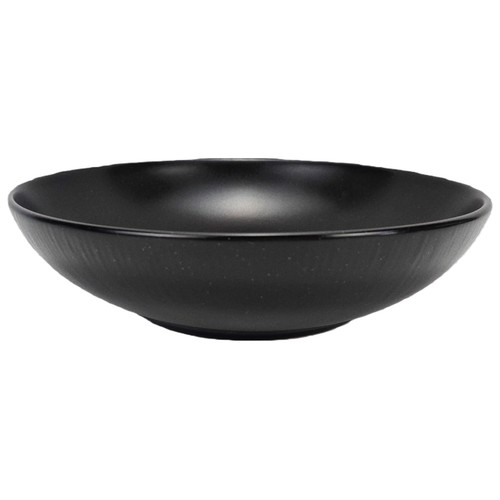 Vajilla 12 piezas de porcelana, relieve negro, ACTUEL