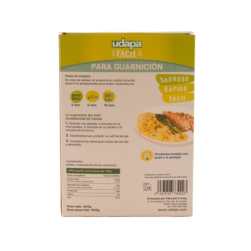 Patatas para guarnición UDAPA FÁCIL 450 g.