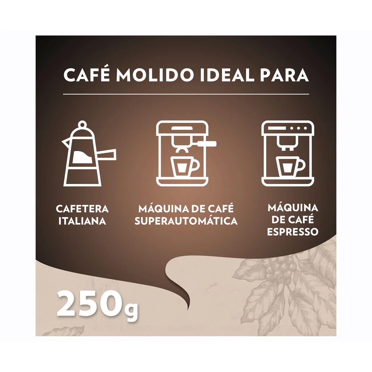Café Molido natural Espresso Italiano 100% Arábica Intensidad 5/10 250 g.