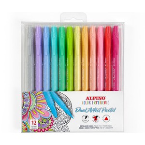 Imagen de ALPINO Caja 12 rotuladores pastel doble punta Color Experience