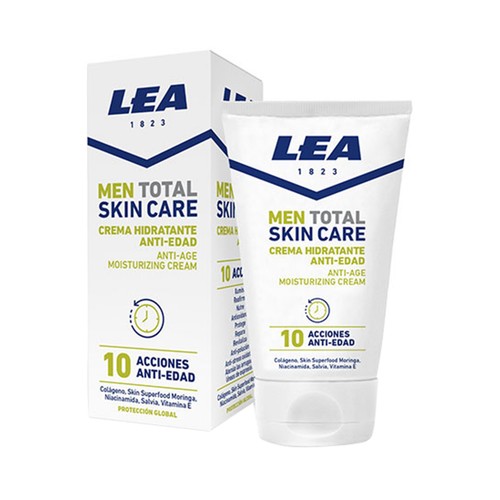 LEA Crema facial hidratante anti-edad con protección global LEA Men total 100 ml.