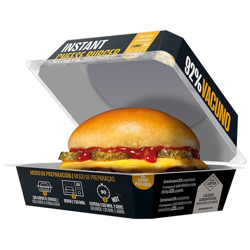 BROOKLYN TOWN Instant Cheese burger con un 92% carne de vacuno 210 g.