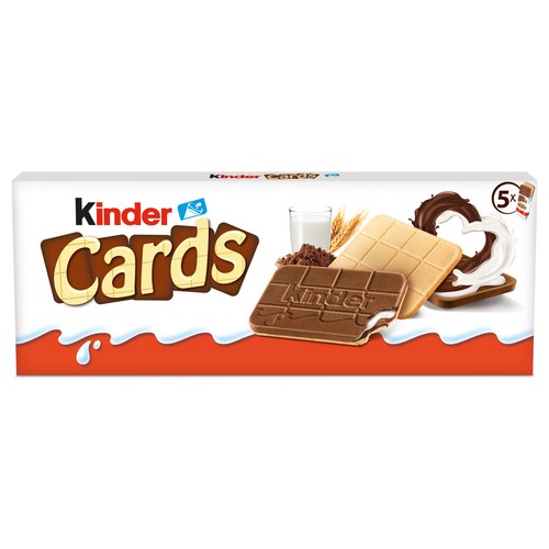 Galletas rellenas de cacao KINDER CARDS 10 uds. 128 g.