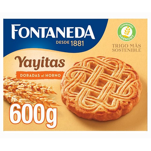 FONTANEDA Yayitas Galletas de desayuno doradas al horno 600 g.